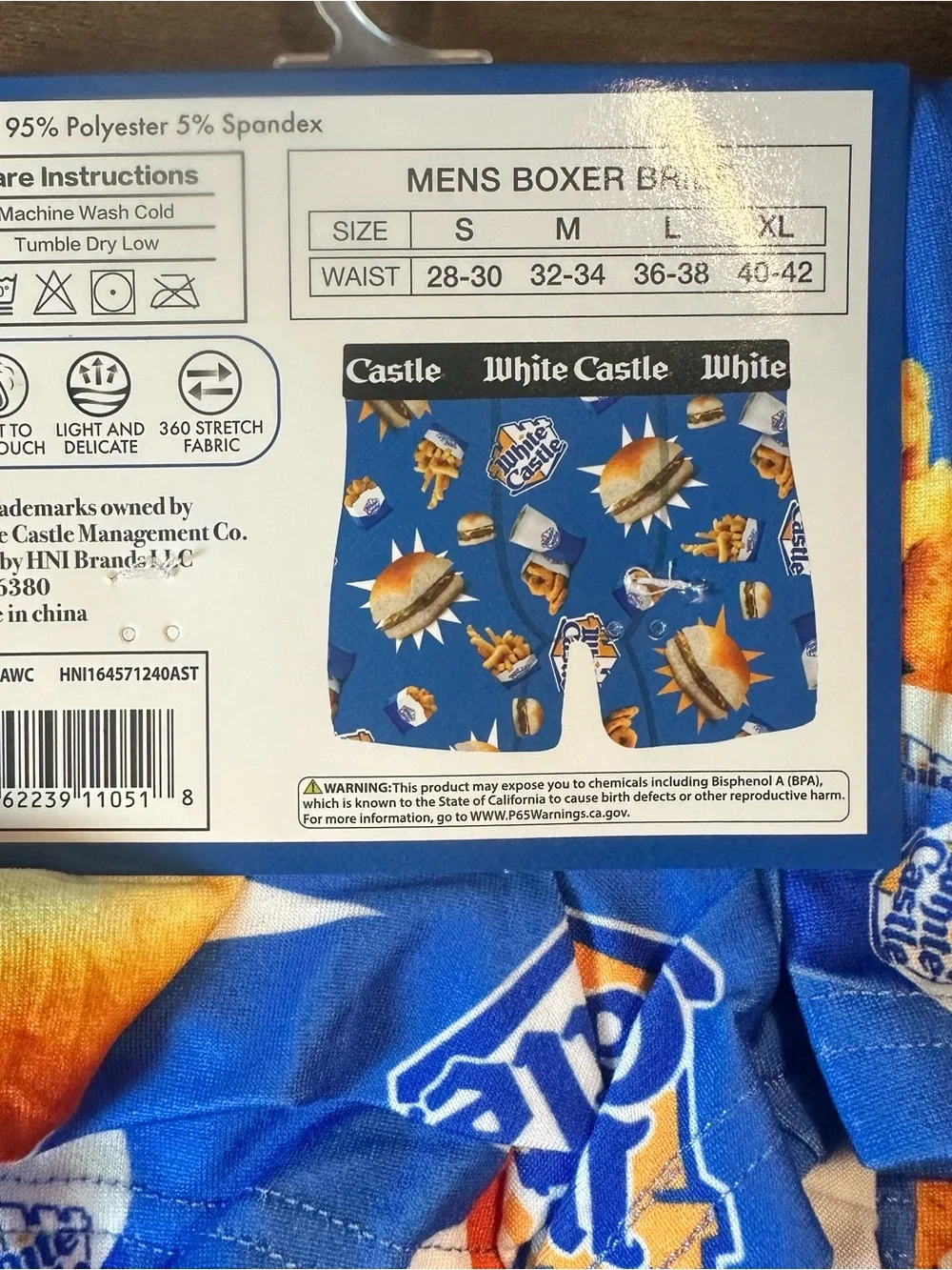 Big League Chew  & White Castle Mens Boxer Brief Size Large (36-38) NEW
